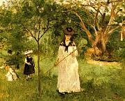 Berthe Morisot Chasing Butterflies France oil painting artist